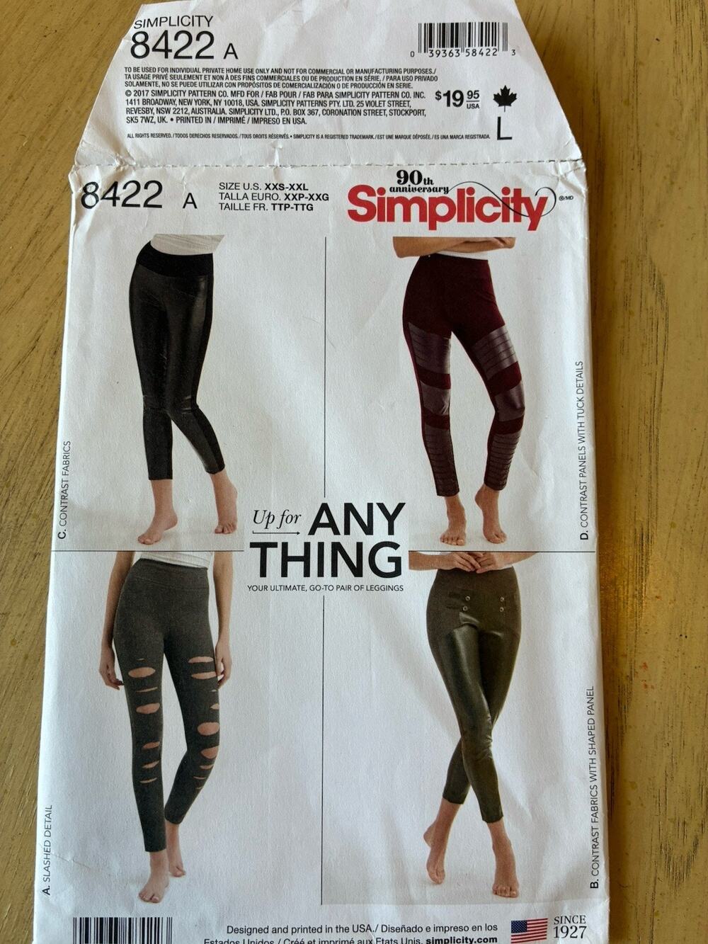 sew patterns sexy legging pant Everyday Rockabilly Biker costume Simplicity 8422